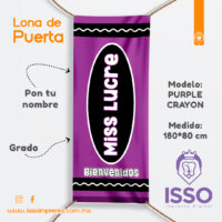 Lona para puerta Purple Crayon